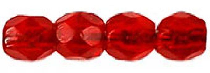 Perles facettées rondes  en verre de Bohème 3x3mm (x50) Opal red