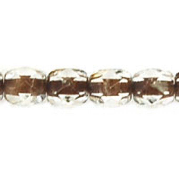 50 perles rondes facettées  4x4mm  Crystal brown lined