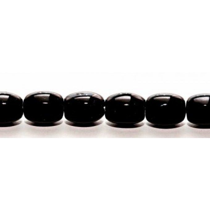 Perle Barrel de Bohème 10x8mm couleur noire