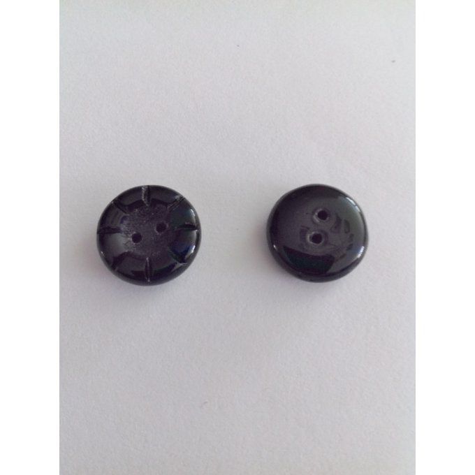 Perle de verre de Bohème   Button Black, Opaque 5x14mm