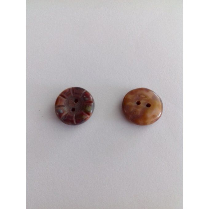 Perle de verre de Bohème   Button Brown Opaque 5x14mm