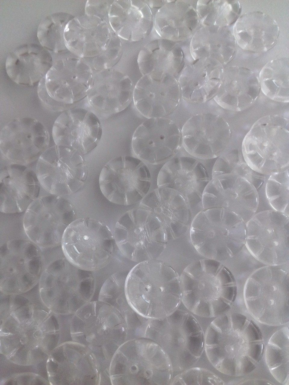 Perle de verre de Bohème   Button Crystal, Transparent  5x14mm