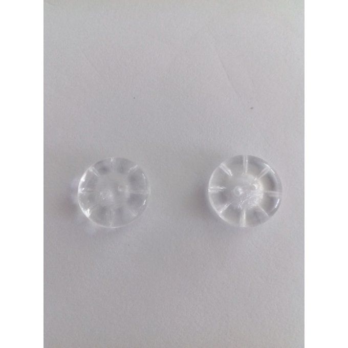 Perle de verre de Bohème   Button Crystal, Transparent  5x14mm