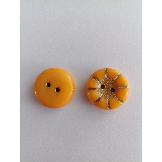 Perle de verre de Bohème   Button Orange Opaque 5x14mm