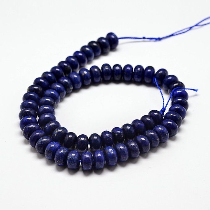 Perle en forme de rondelle, en lapis lazuli naturelle colorée 8x5mm