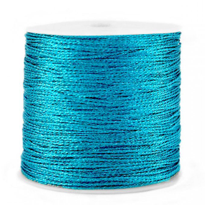 Fil polyester  aspect métallique  Ø 0.5mm  couleur bleue azur