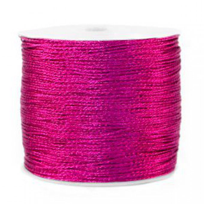 Fil polyester  aspect métallique  Ø 0.5mm  couleur violet rose framboise
