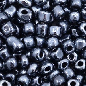 Rocaille 4mm couleur Noir hématite  (20g)
