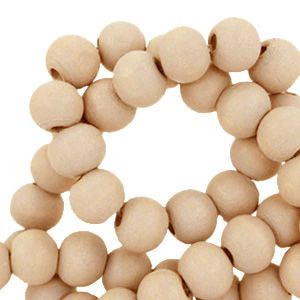 50 perles rondes en bois Ø 8mm couleur marron nougat