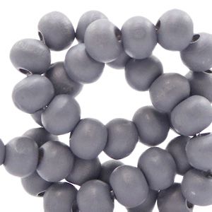 50 perles rondes en bois Ø 8mm couleur gris urbain