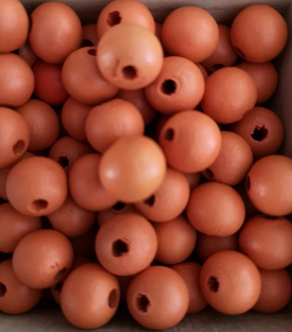 10 Perles rondes en bois Ø 12mm orange