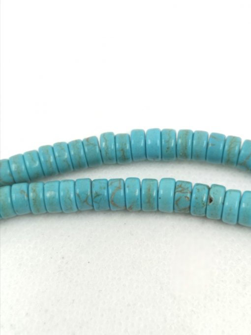 Perles Heishi en turquoise synthétique colorée 6x3mm turquoise (x20)    