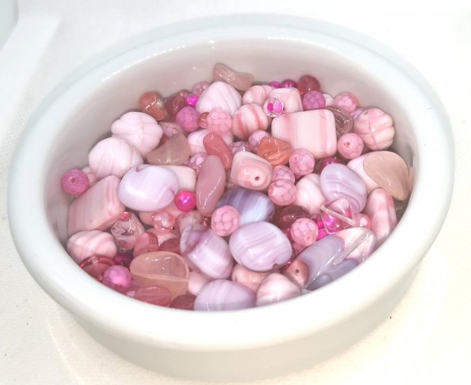 Preciosa Pressed Bead Mix Pink (x50g)