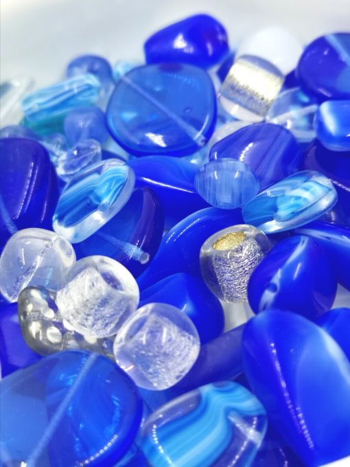 Preciosa Pressed Bead Mix Blue Crystal (x50g) 