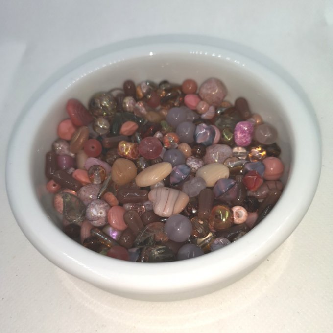 Preciosa Pressed Bead Mix Dusty Rose (x50g)