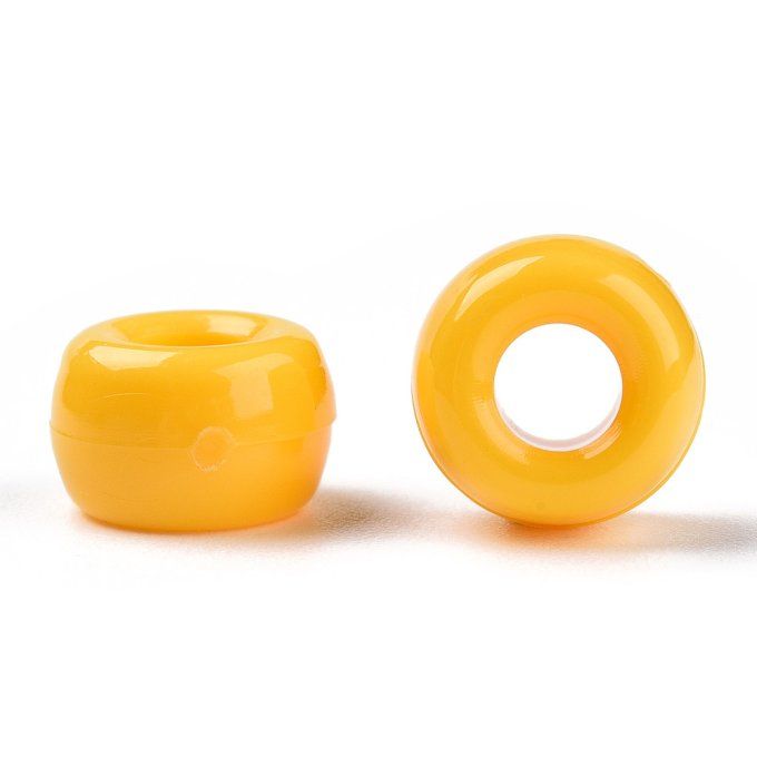 Perles en plastique opaque en forme de tonneau 9x6mm couleur or  (x50g)   