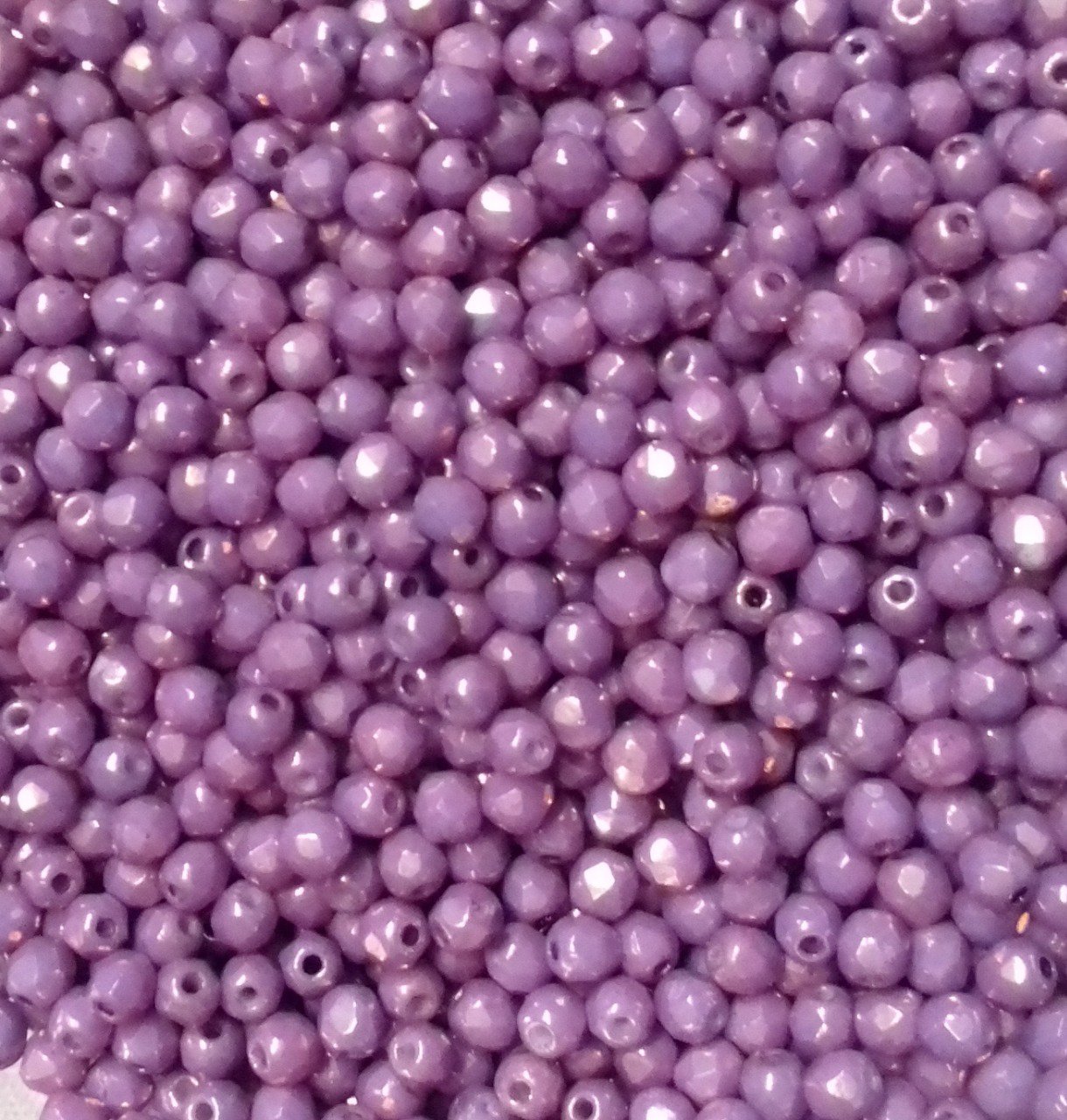 Preciosa 50 perles facettées  rondes 3x3mm Lila vega luster