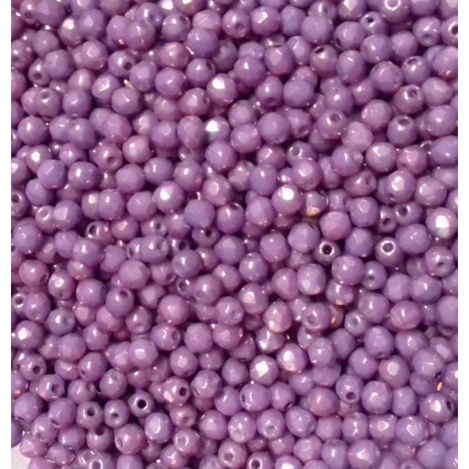 Preciosa 50 perles facettées  rondes 3x3mm Lila vega luster
