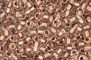 Perles de rocaille Matubo  6/0  4.1x2.9mm  crystal copper lined (x10g)