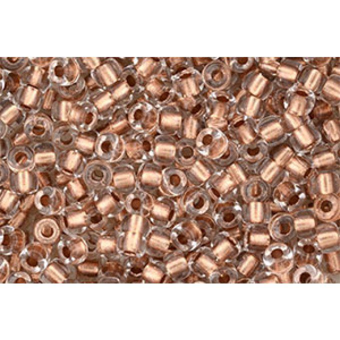 Perles de rocaille Matubo  6/0  4.1x2.9mm  crystal copper lined (x10g)