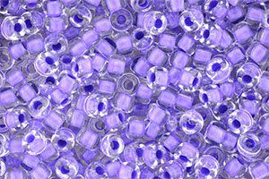 Perles de rocaille Matubo  6/0  4.1x2.9mm  crystal violet neon lined (x10g)