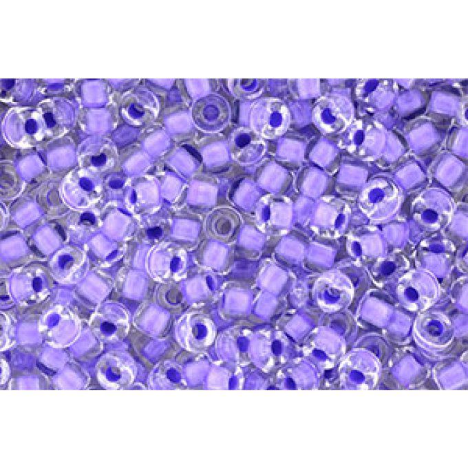 Perles de rocaille Matubo  6/0  4.1x2.9mm  crystal violet neon lined (x10g)