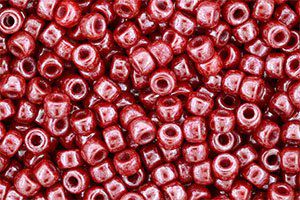 Perles de rocaille Matubo  6/0  4.1x2.9mm  luster coral red (x10g)