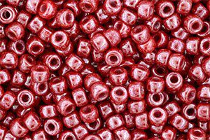 Perles de rocaille Matubo  6/0  4.1x2.9mm  luster coral red (x50g)