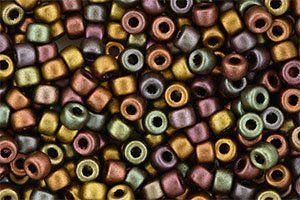 Perles de rocaille Matubo  6/0  4.1x2.9mm  Matte metallic bronze iris (x10g)