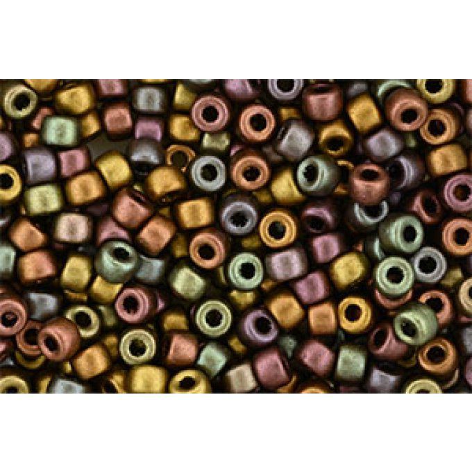 Perles de rocaille Matubo  6/0  4.1x2.9mm  Matte metallic bronze iris (x10g)