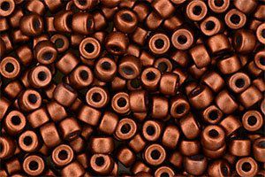 Perles de rocaille Matubo  6/0  4.1x2.9mm  Matte metallic dark copper (x10g)
