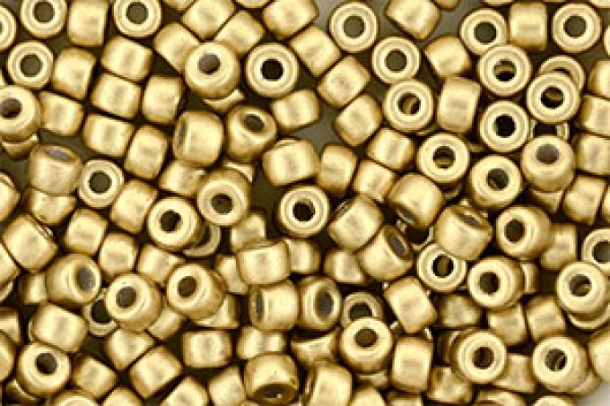 Perles de rocaille Matubo  6/0  4.1x2.9mm  Matte metallic flax (x10g)