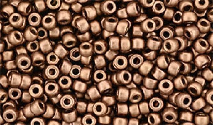 Perles de rocaille Matubo  8/0  3.1x2.10mm  Matt metallic bronze copper  (x10g) 