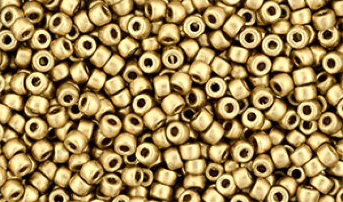 Perles de rocaille Matubo  8/0  3.1x2.10mm  Matt metallic flax  (x10g)
