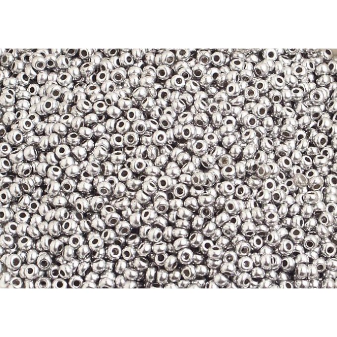 Preciosa 50 perles facettées  rondes 3x3mm Metallic silver