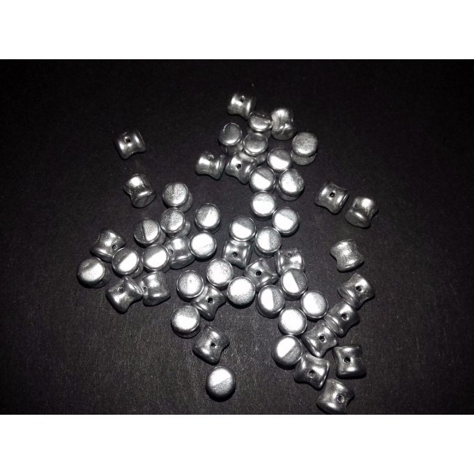 Preciosa Pellet Metallic silver matt (x50)