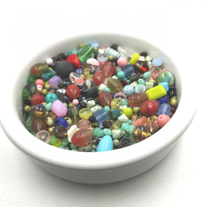 Mélange de perles de verre de Bohème    Miscellaneous creative  (x50g)   