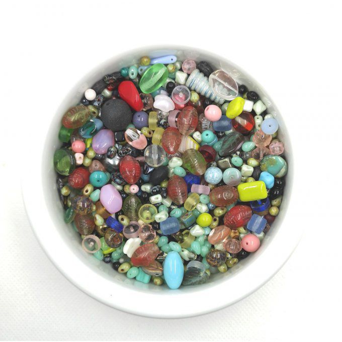 Mélange de perles de verre de Bohème    Miscellaneous creative  (x50g)   