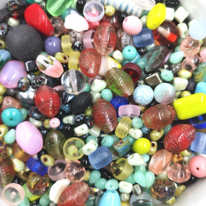 Mélange de perles de verre de Bohème    Miscellaneous creative  (x50g)   