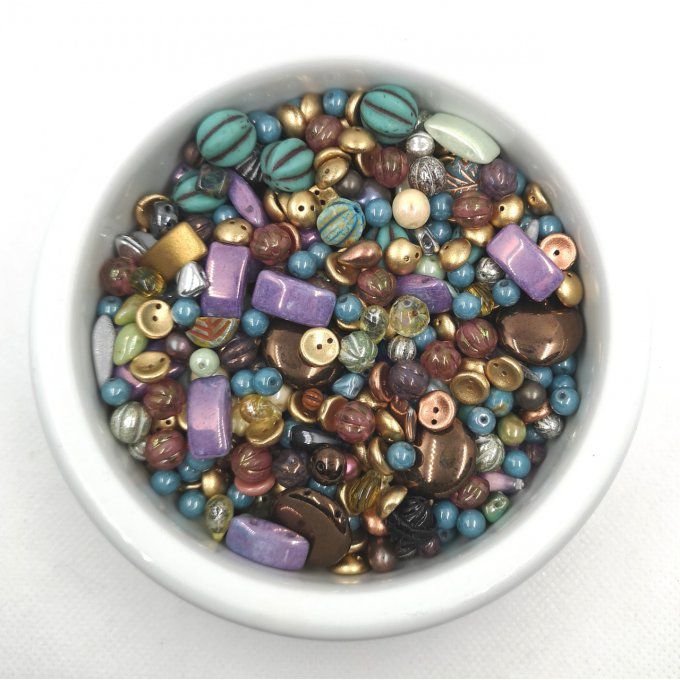 Mélange de perles de verre de Bohème Oriental dream (x50g)