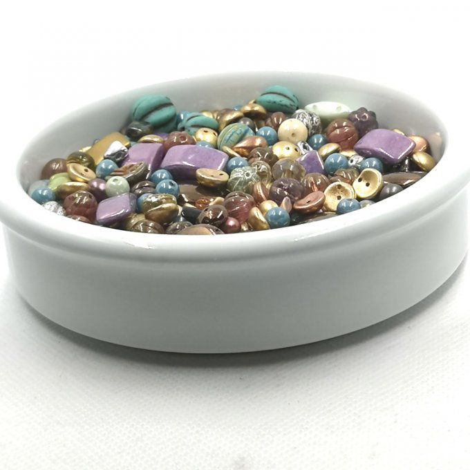 Mélange de perles de verre de Bohème Oriental dream (x50g)