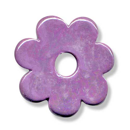 Fleur en céramique Ø 33mm couleur lilas - Perlesalouest