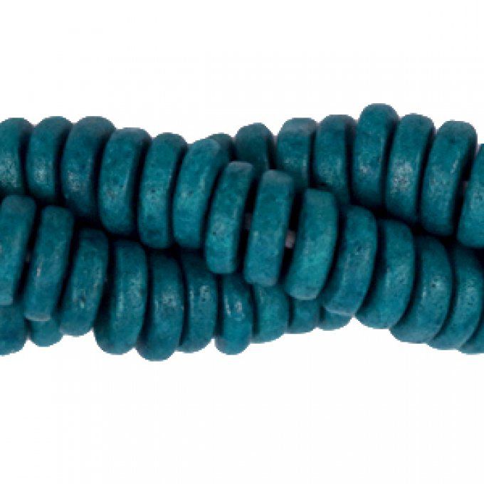 Turquoise 380 Perles Bois Tube