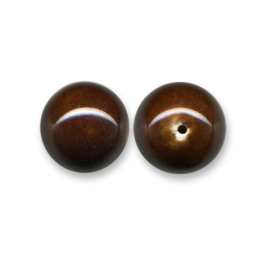 Perle céramique ronde  Ø 15mm  chocolat