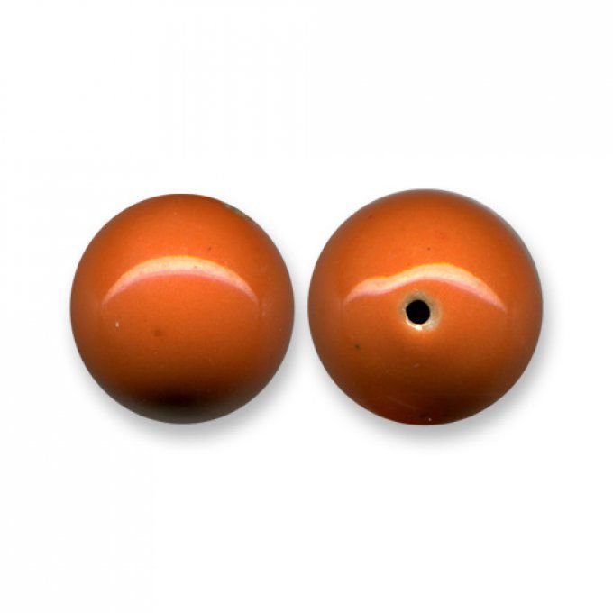 Perle céramique ronde  Ø 15mm  orange
