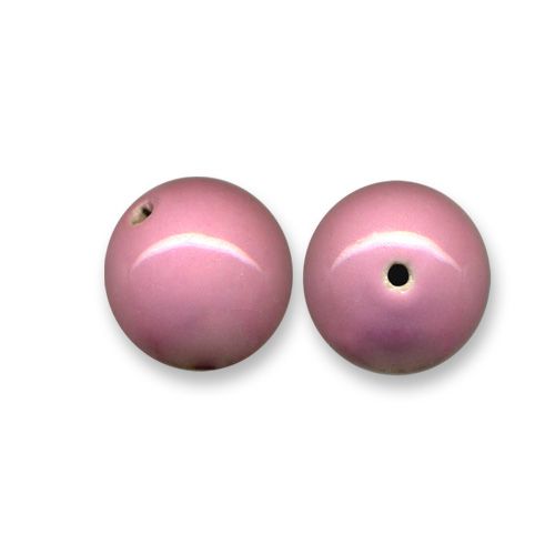 Perle céramique ronde  Ø 15mm  rose