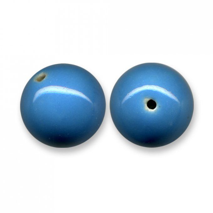 Perle céramique ronde  Ø 15mm  turquoise