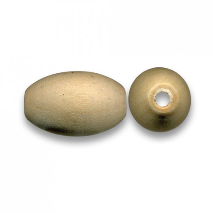 Perle ovale en bois 25x16mm couleur bois naturel