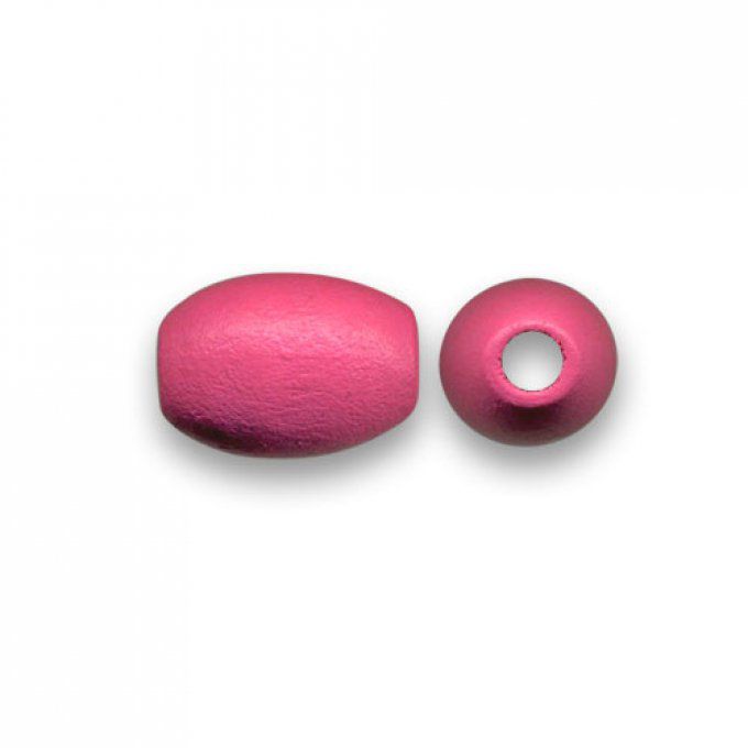 Perle ovale en bois 25x16mm couleur rose