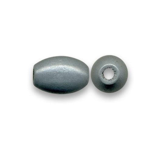 Perle ovale en bois 16x10mm couleur souris